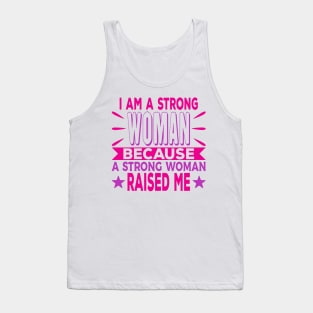 I Am A Strong Woman Cool Typography Pink Purple Tank Top